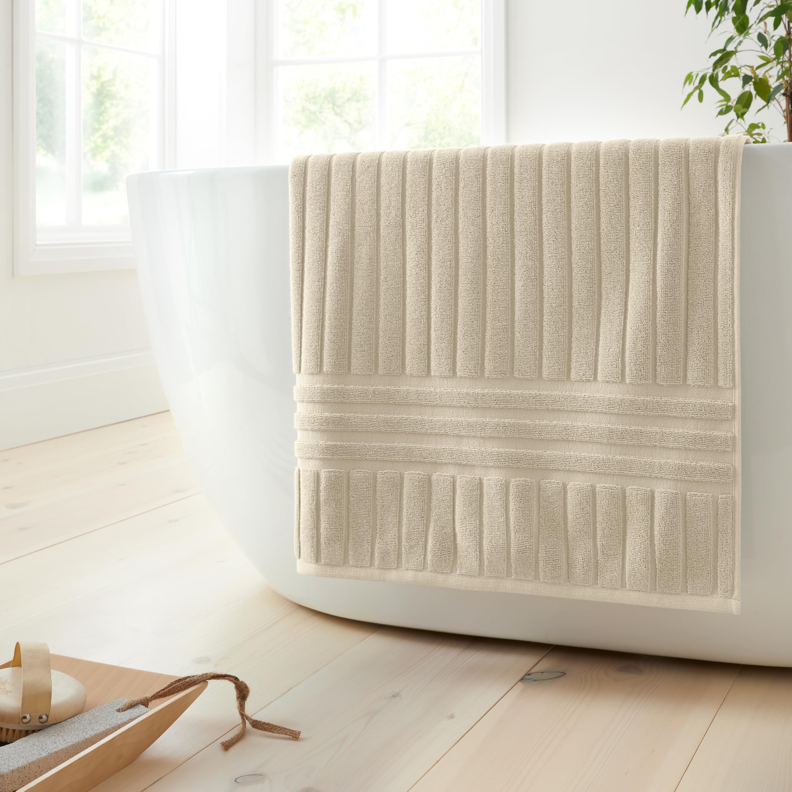 Bianca Hotel Cotton 70X127Cm Bath Towel Natural from B&Q