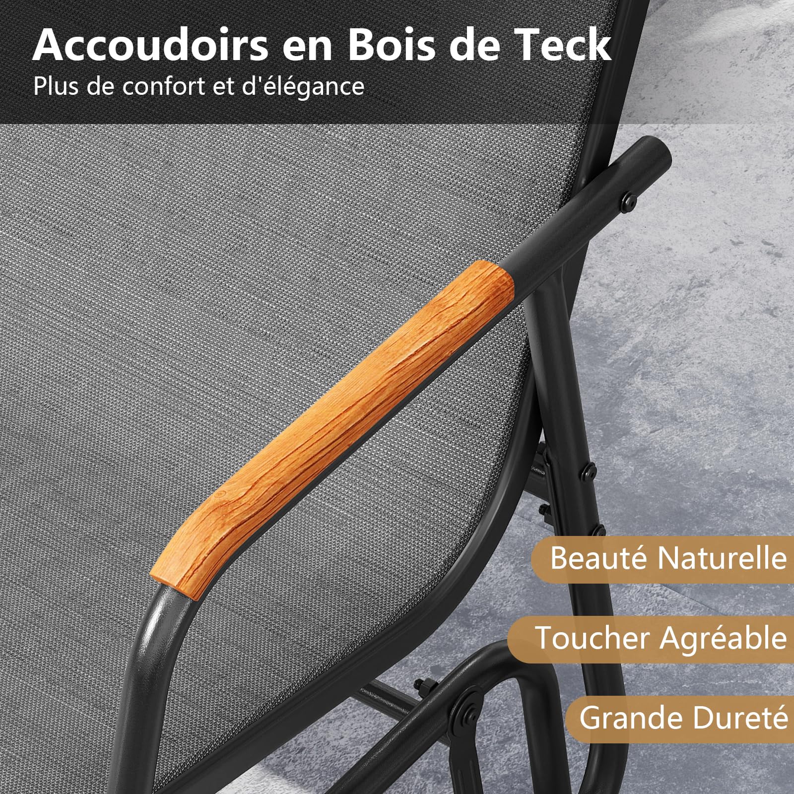 COSTWAY Banc de Jardin à Bascule, Charge 300 kg, 115 × 74 × 84 cm, Gris