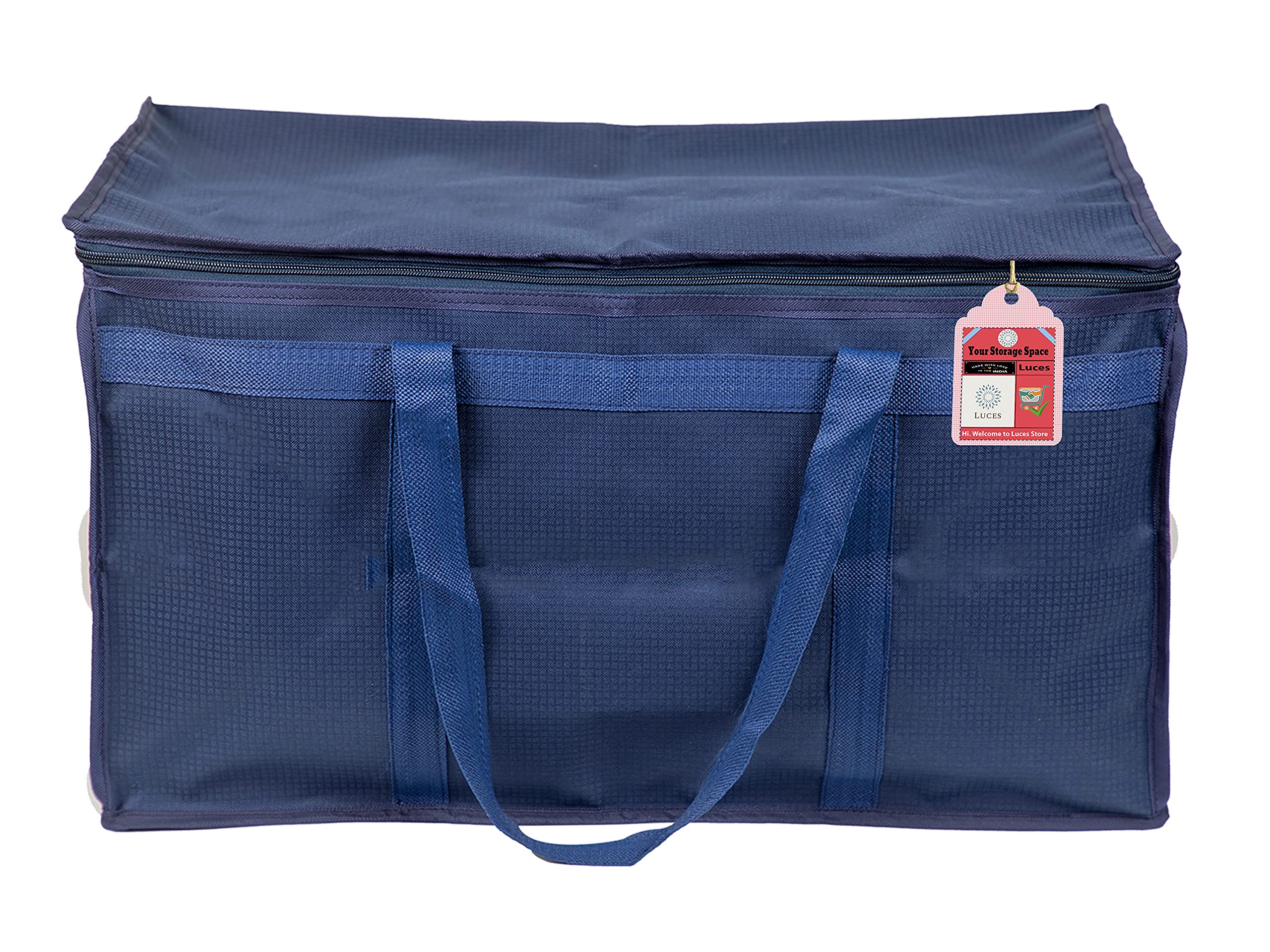 Luces Nylon Blue Pack of 1 Travelling Bag Duffle Bags Wardrobe Luggage Organizer Under Bed Storage Bag Large-picture-50