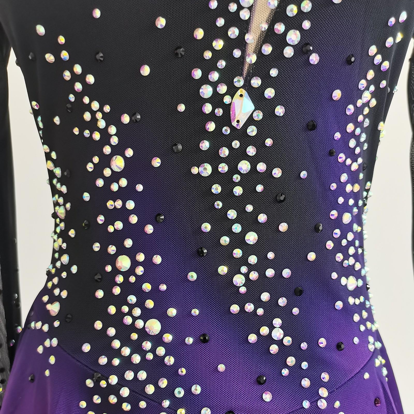 LIUHUO Eiskunstlauf-Kleid für Mädchen, Farbverlauf, Wettbewerbsleistung