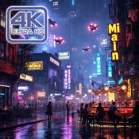 Neon Rain: Cyberpunk 4K Night Walk Screensaver