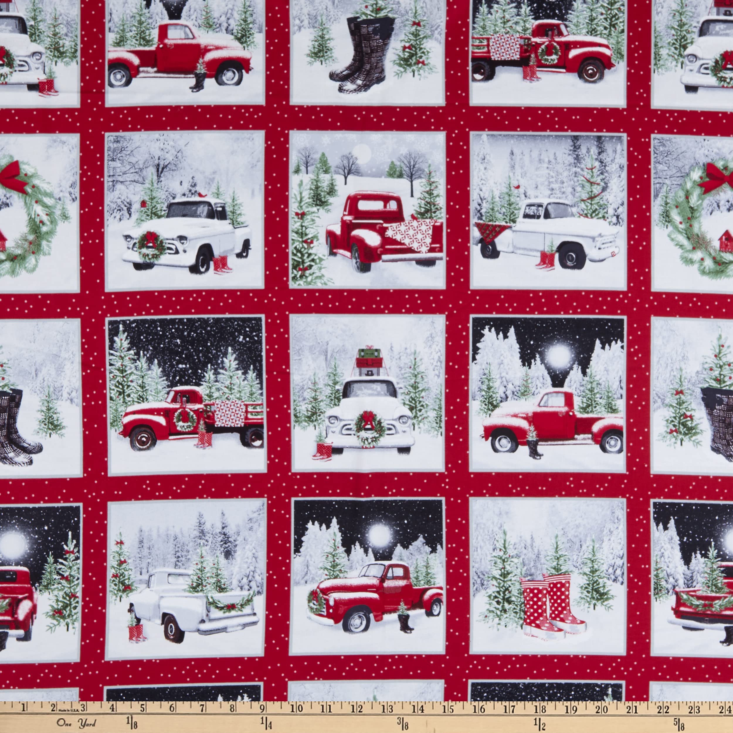 Henry Glass & Co. Henry Glass Tradition Continues II Scene Blocks Fabric, Multi Yard