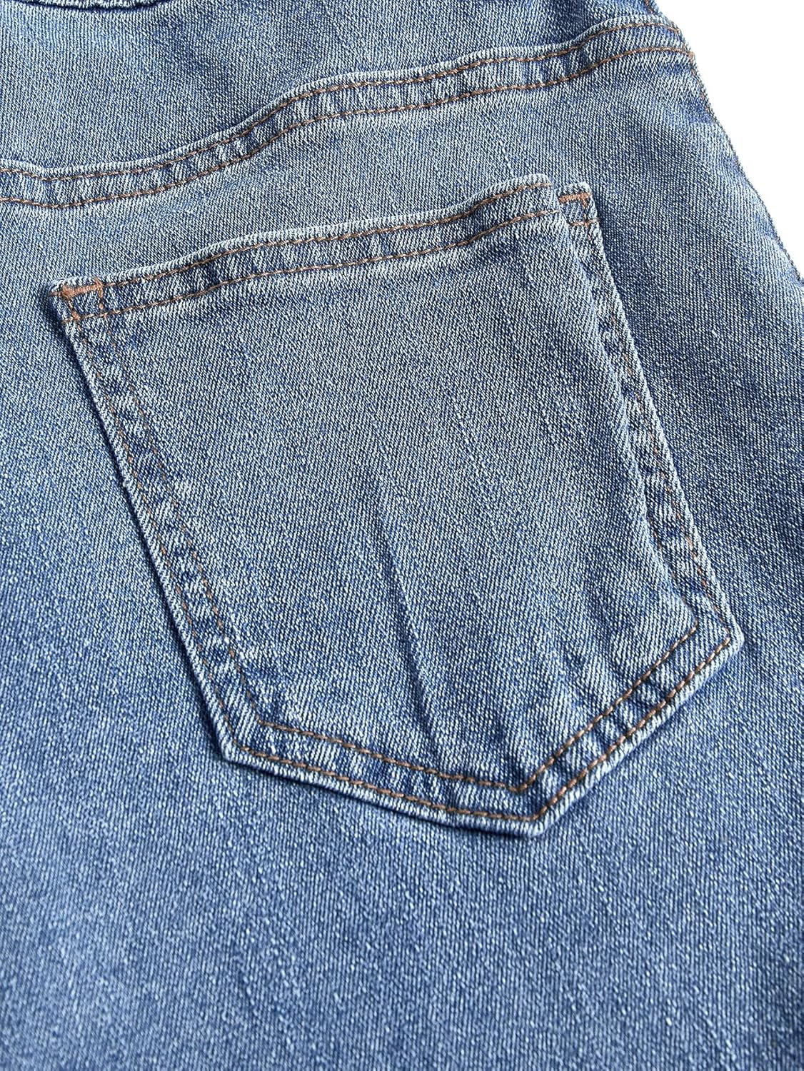 Milumia Girl's Raw Hem Flare Jeans Long Bell Bottom Wide Leg Denim Pants with Pockets - Image 4