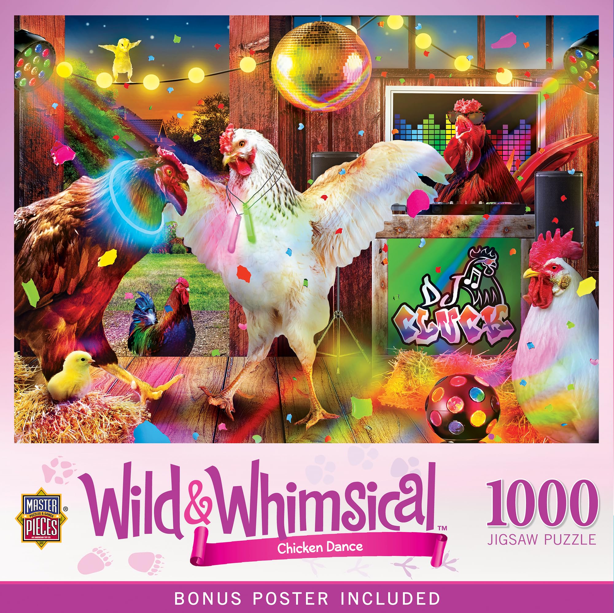 MasterPieces - 1000 Piece Jigsaw Puzzle, Chicken Dance, Funny Animals, Activity for Adults, Family, Kids, Matte Finish, 19.25" x 26.75"