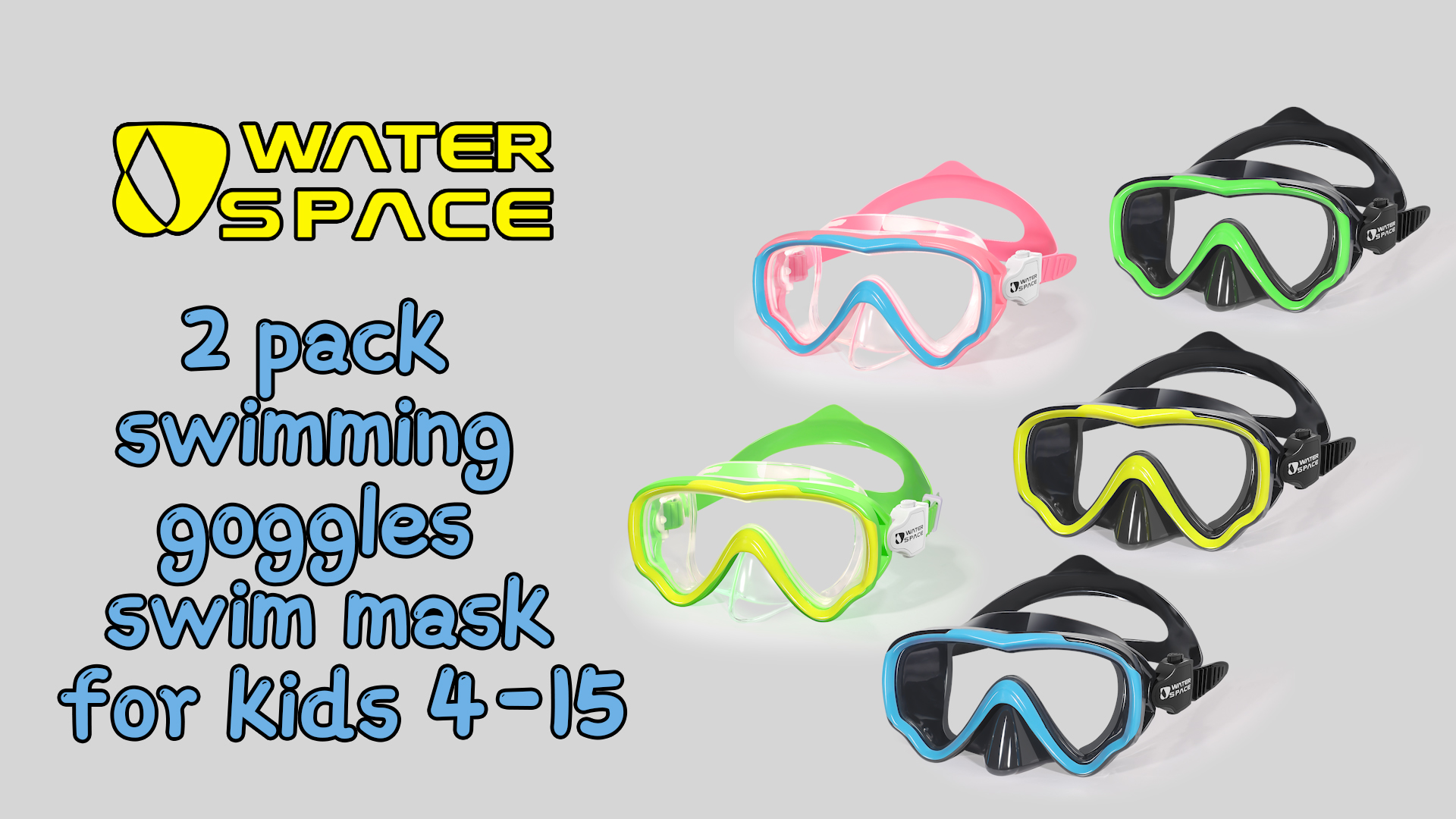 Gafas de Natación para Niños Water Space con Cubierta de Nariz, Antivaho, Sin Fugas, para 3-15 años miniatura 7
