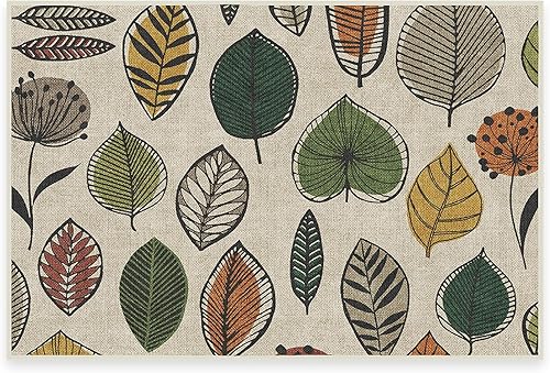 RUGGABLE Alfombra lavable de otoño perfecta para sala de estar, dormitorio, cocina, antideslizante, apta para mascotas y niños, resistente a las