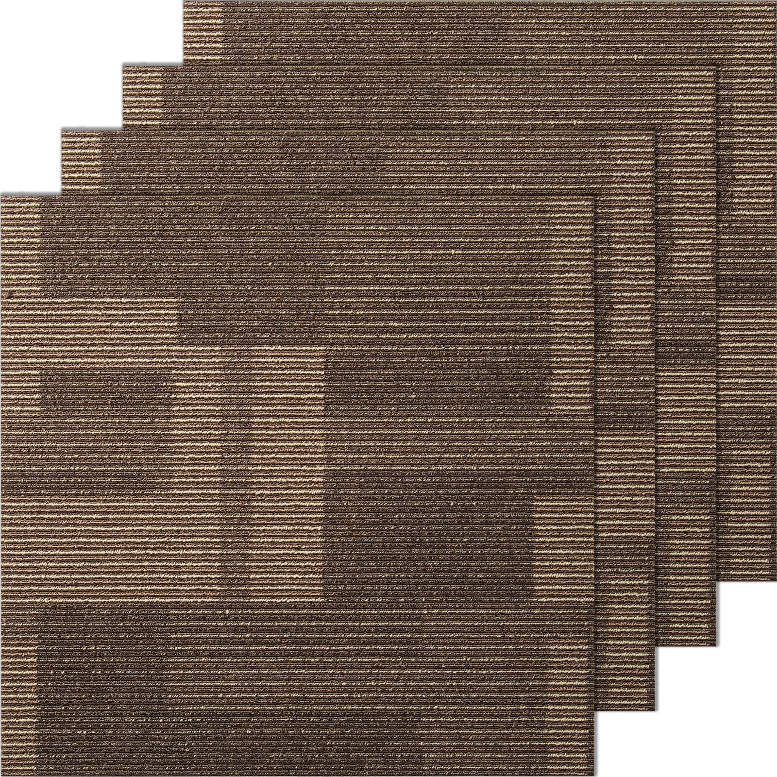 VEVOR Carpet Tiles Reusable, 24 PCS, 24"x 24", Squares Soft Padded Carpet, Carpet Floor Tiles Easy DIY for Bedroom Living Room Indoor Outdoor (Mixed