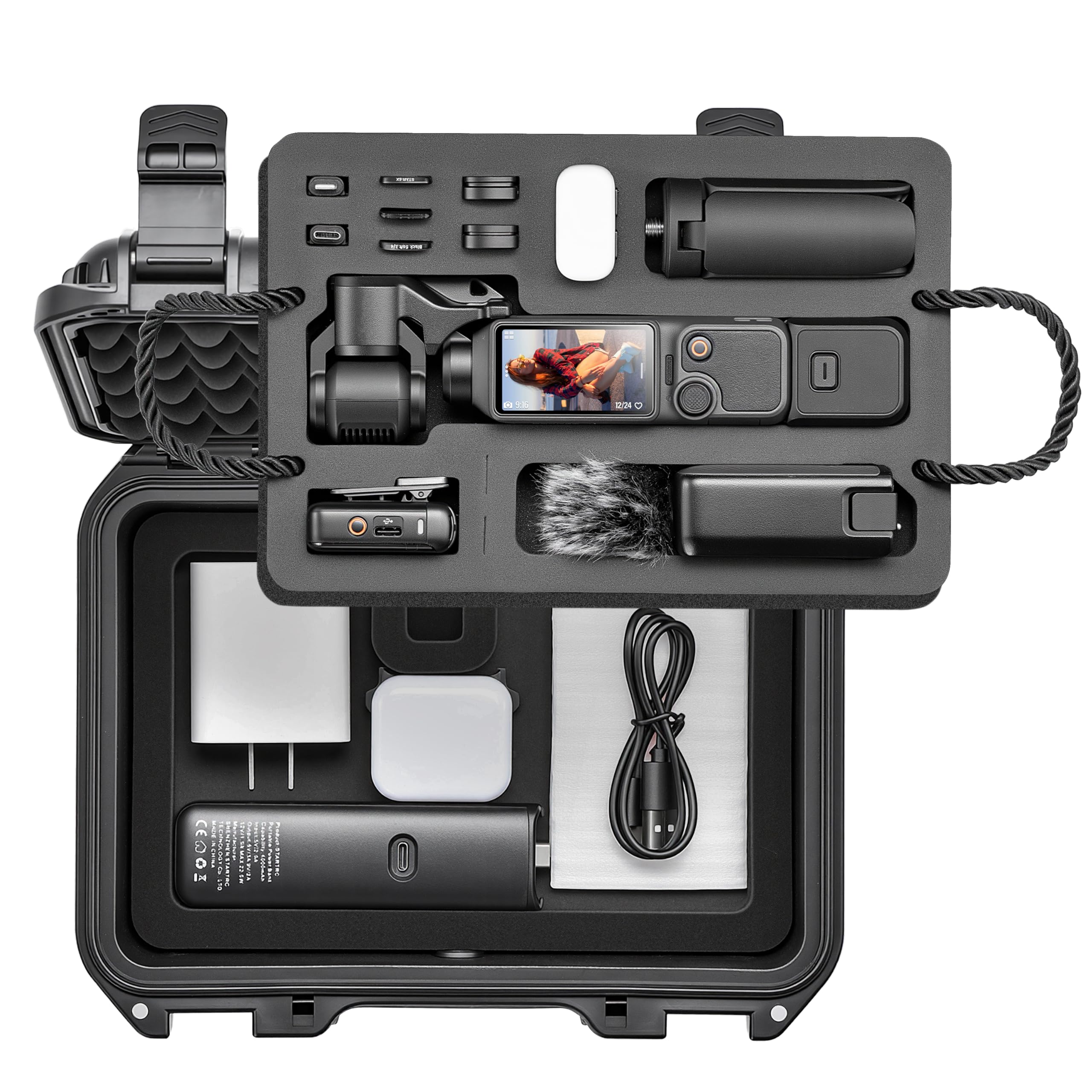 STARTRC Photo Coffret Rigide Étui Étanche pour DJI Osmo Pocket 4, Boîtier Double Paroi pour DJI Pocket 4 Creator Combo, Sac de Rangement Multifonction Grande Capacité (Coffret Seul)