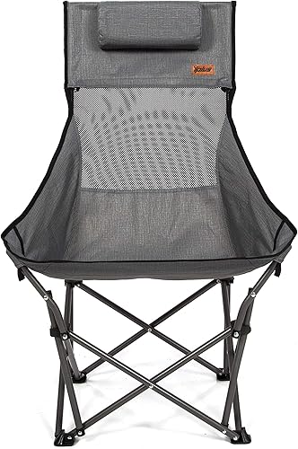 Mac Sports XP Silla de camping plegable con respaldo alto y reposacabezas  Silla de camping ligera que soporta hasta 225 libras con bolsa de