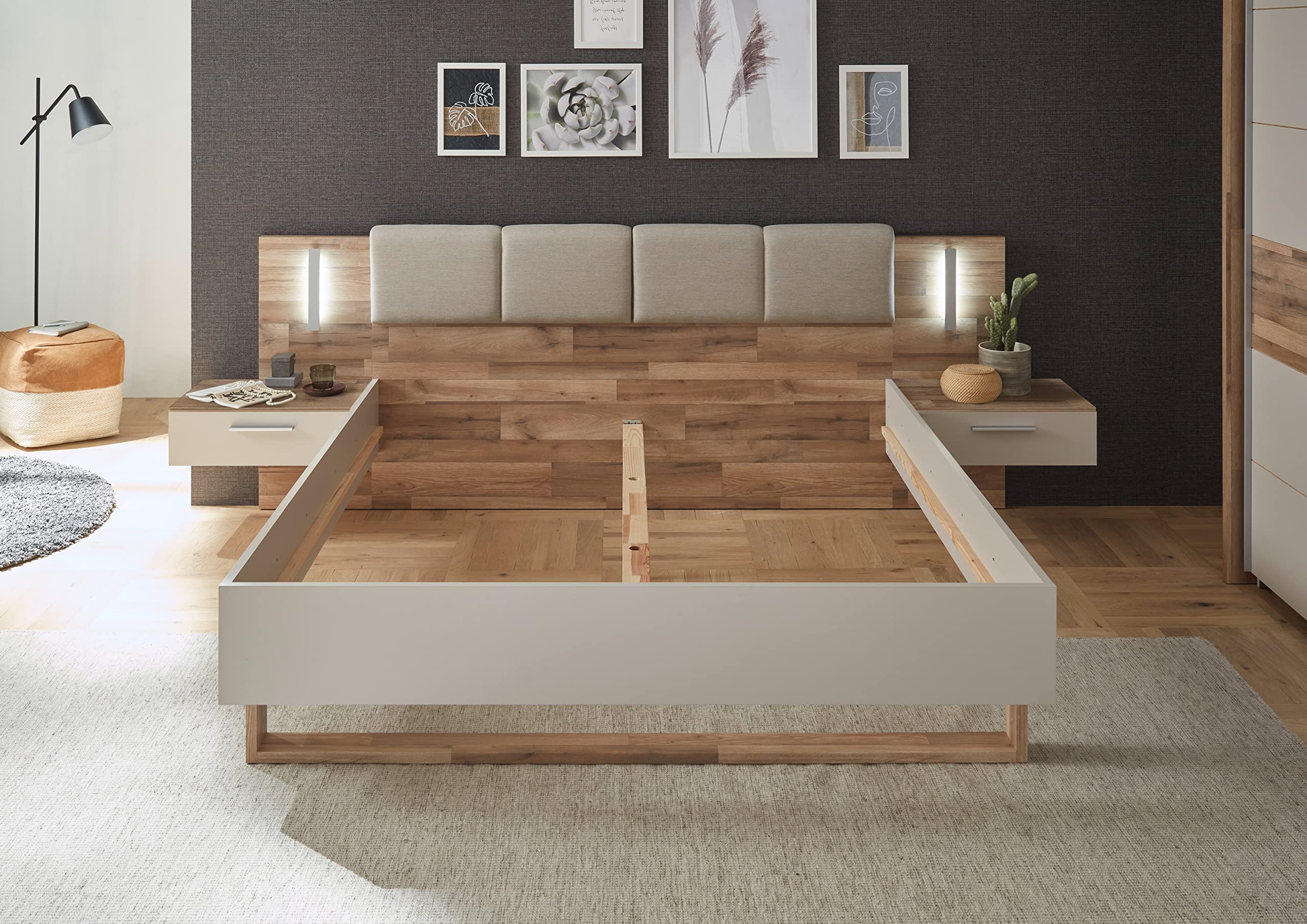 möbelando Schlafzimmer Komplettset Schlafzimmerprogramm Schlafmöbel Carlynn I (2-teilig)