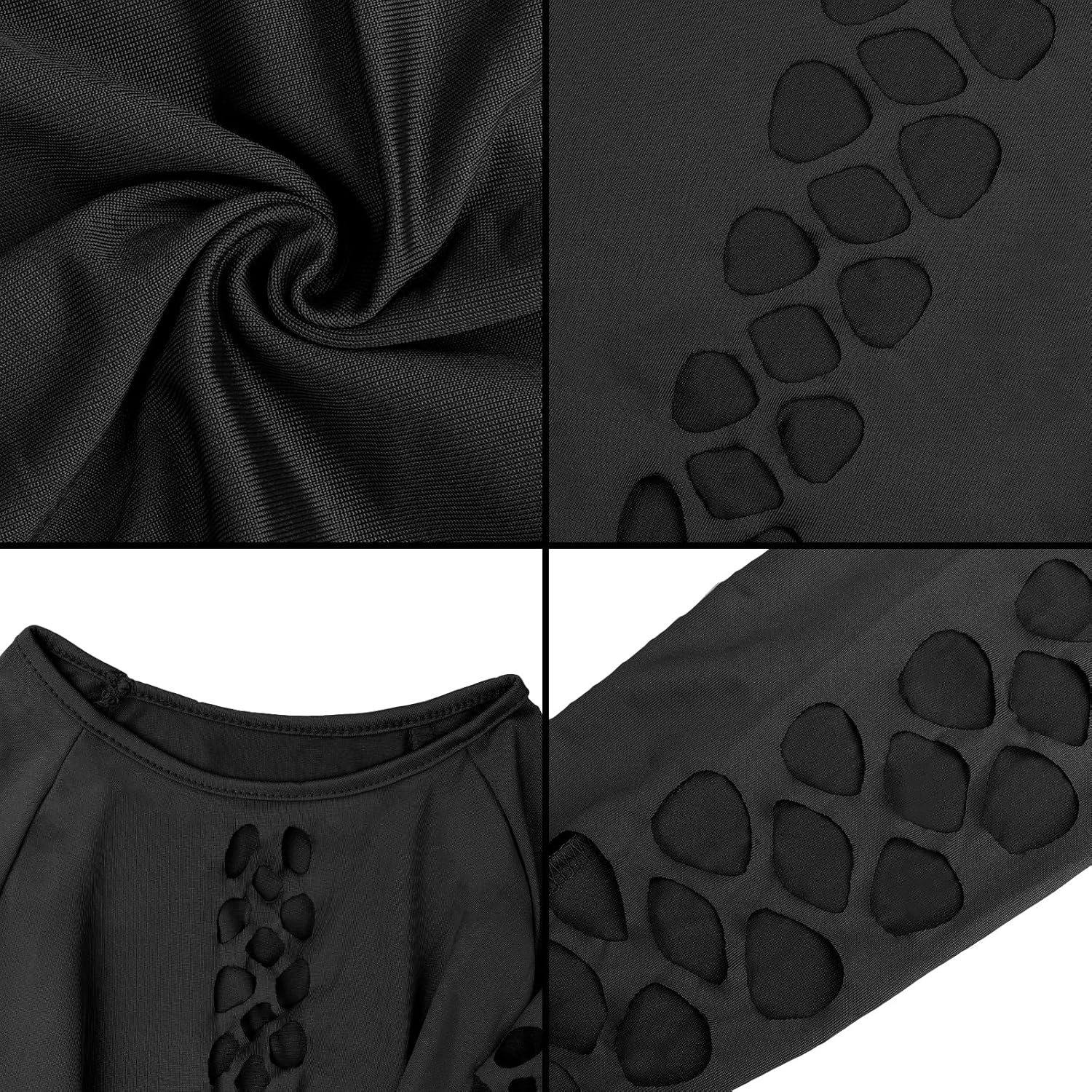 ITODA Women Sexy Hollow Up Nightclub Dress Bodycon Club Mini Dress Long Sleeve Party Clubwear Dress - Image 7