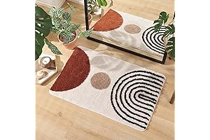 TRUEDAYS - Mid Century Modern Bohemian Style Non-Slip Bath Mat for Home Decor