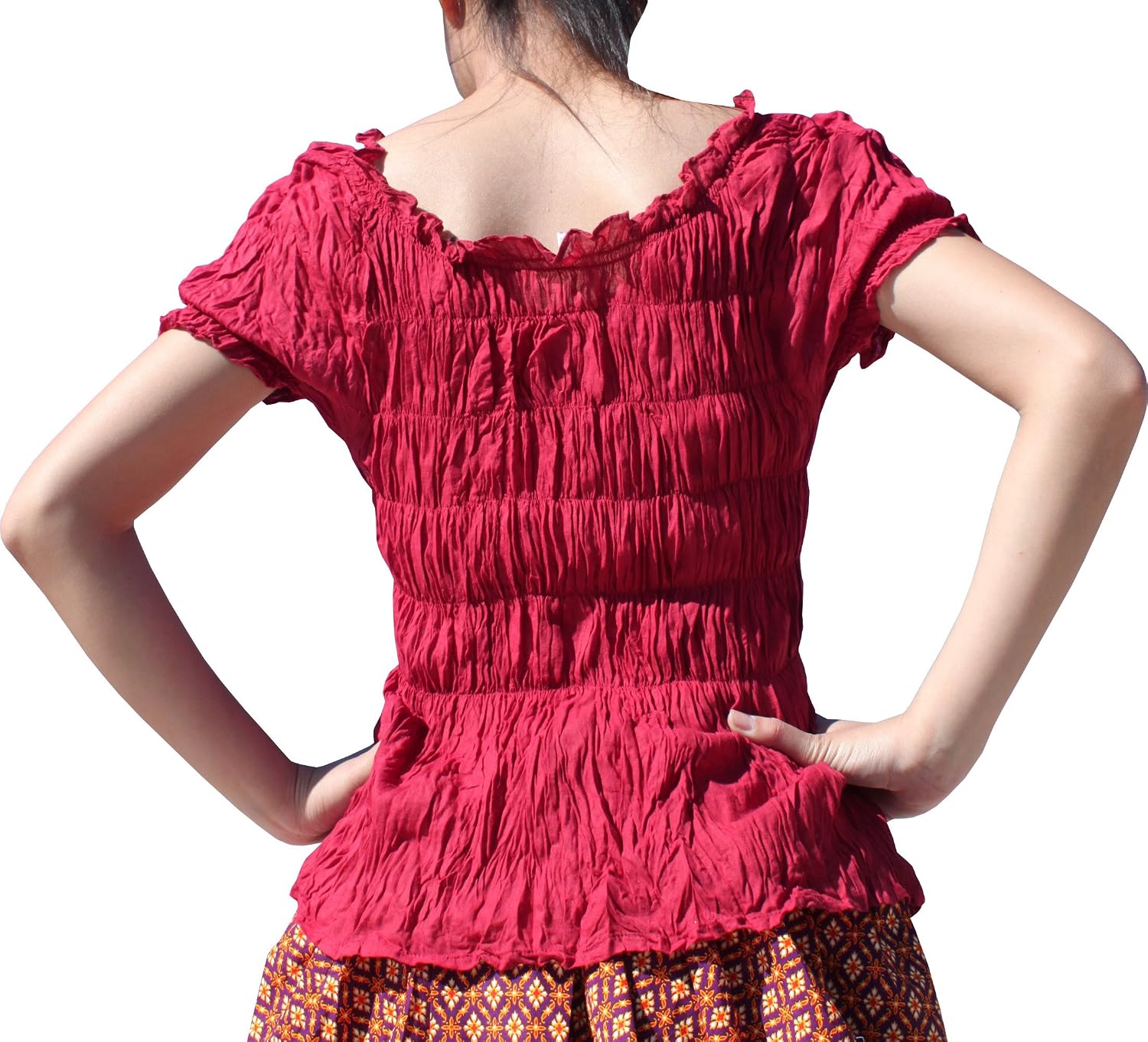 RaanPahMuang Eastern European Light Summer Cotton Buttoned Front Smock Shirt