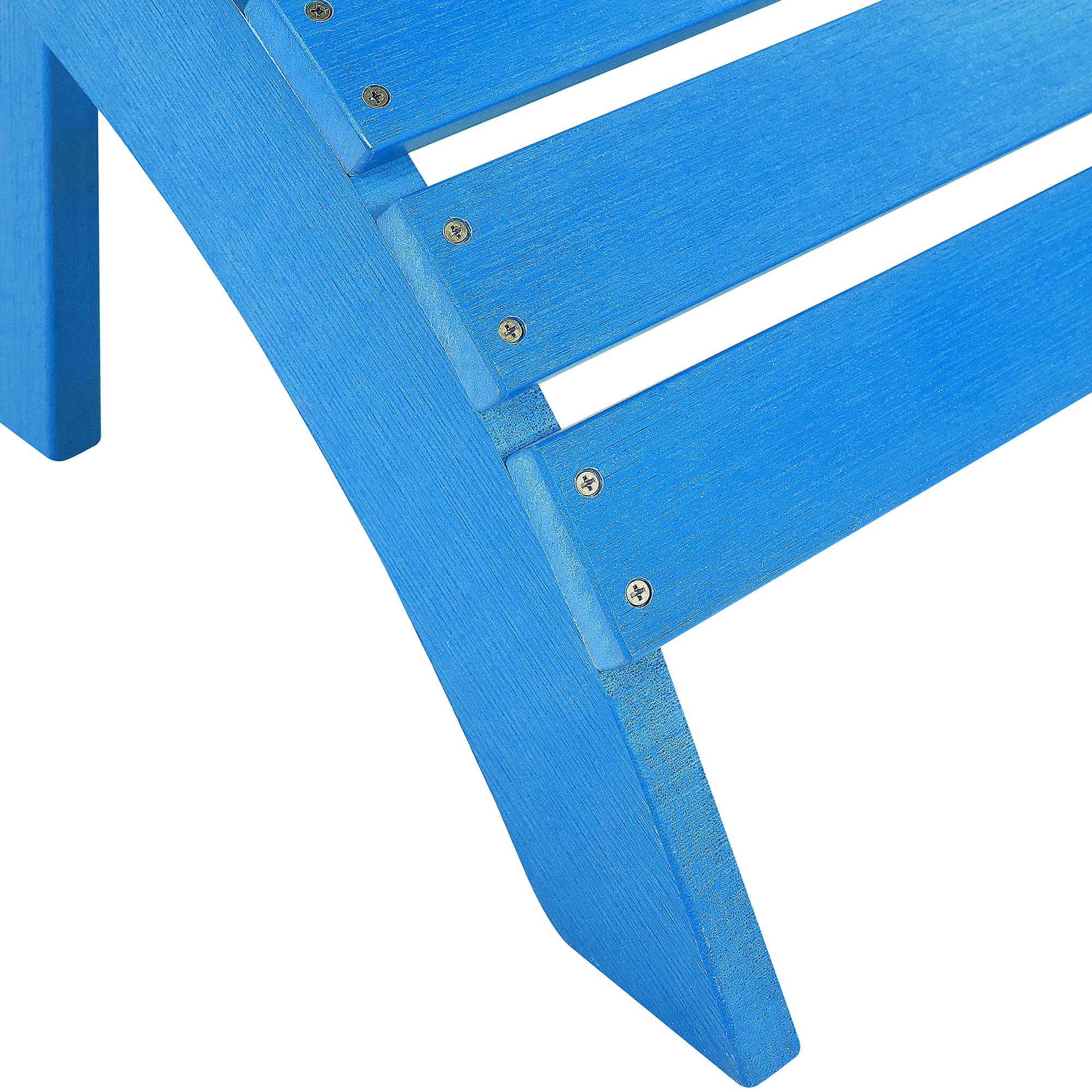 Beliani Reposapiés Azul de Madera plástica Resistente a la Intemperie Estilo Moderno jardín Adirondack