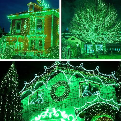 Miniatura 6 de amadecohome Paquete de 2 tiras de 100 luces LED solares de 42 pies, 8 modos de luces impermeables para exteriores, para jardín, árbol, patio,