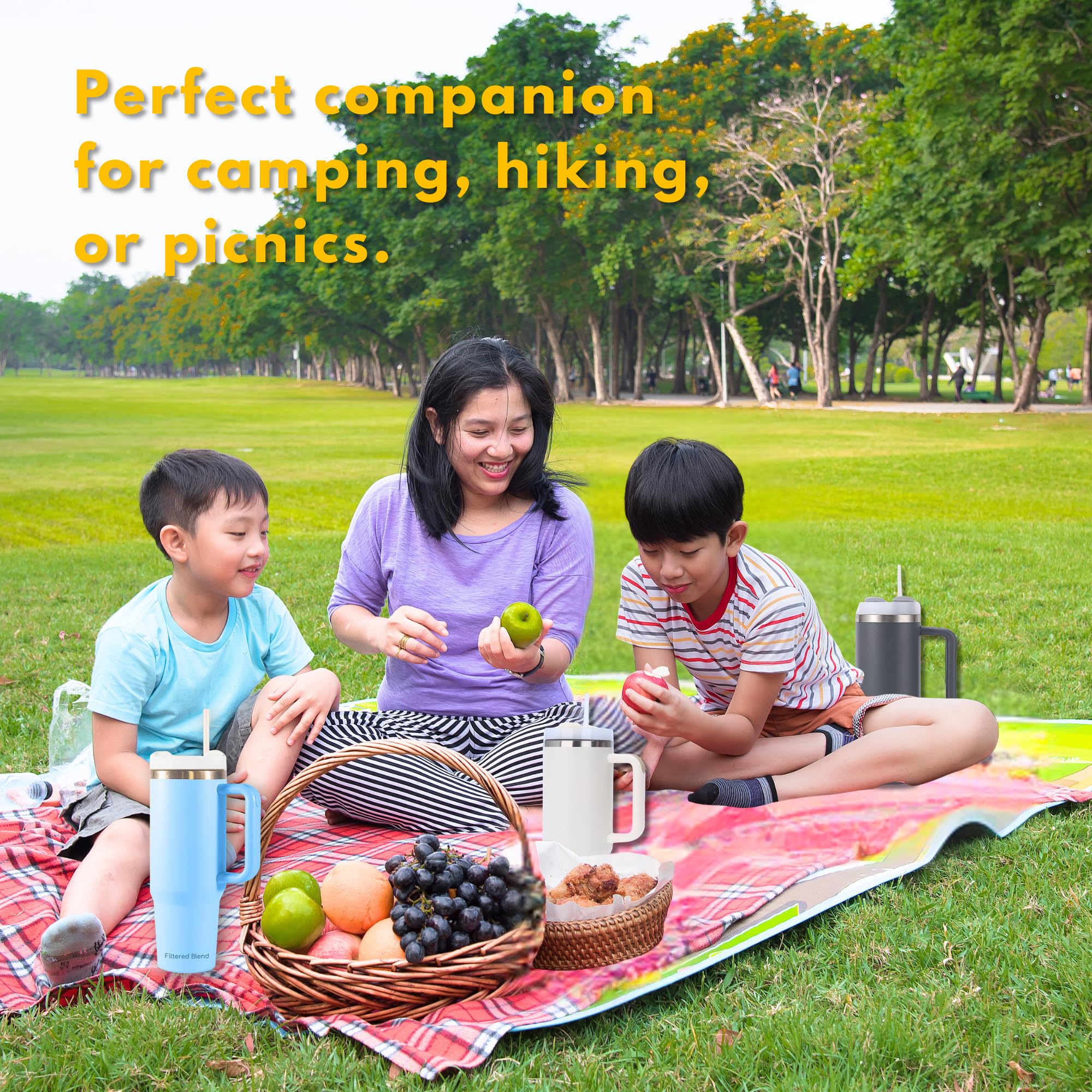 40oz Insulated Tumbler with Handle (Sand Dune) thumbnail 3