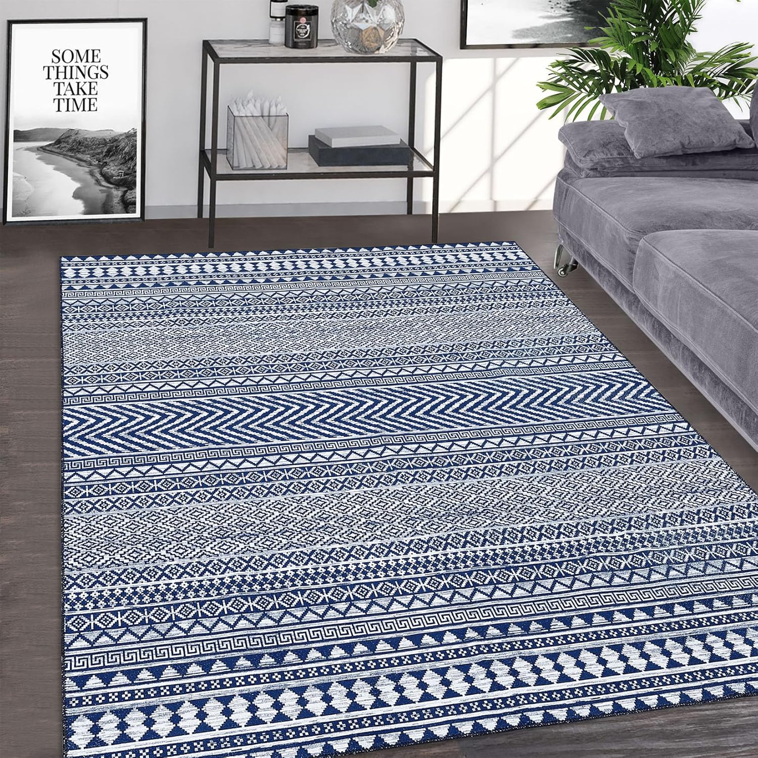 Fashionwu Boho Rug Large Washable Rug Area Rug 8 x 10 with