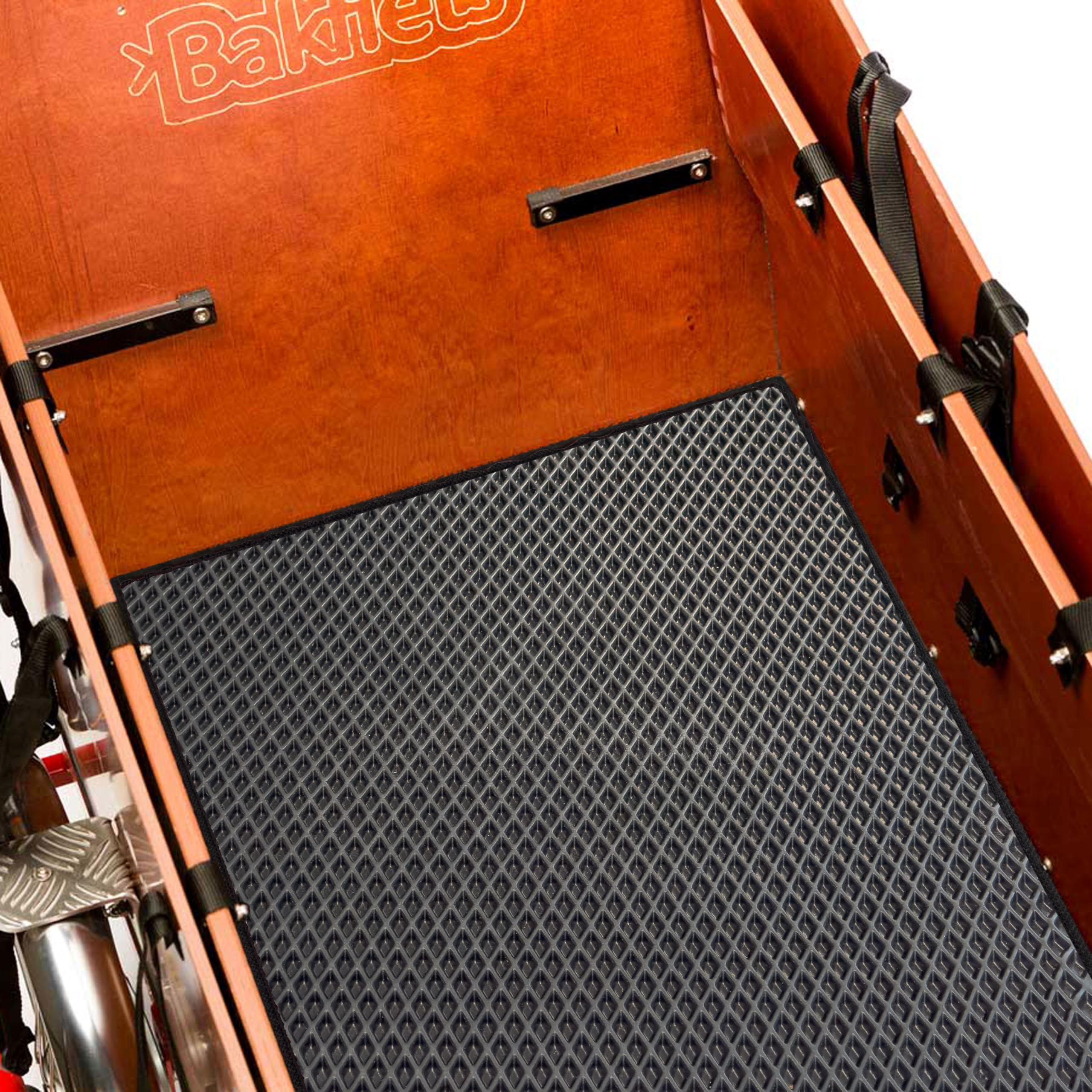 Premium Schutzmatte für Bakfiets Wide | Passgenaue Lastenrad Fußmatte | Rutschfester Bodenmatte Teppich | Lastenrad Zubehör | Pflegeleicht & Umweltfreundlich | mit Einfassung | Schwarz