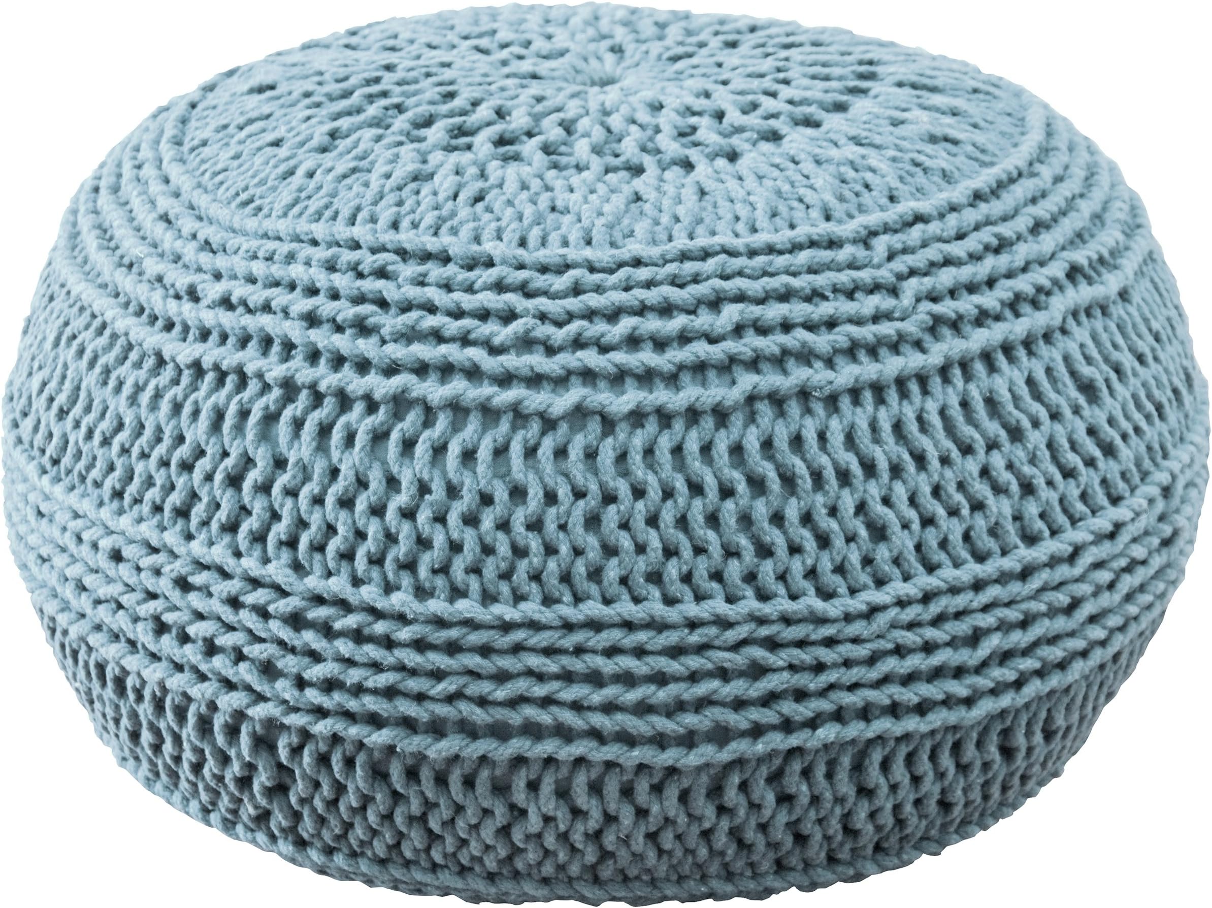 Rizzy Home | | 20"x20" Light Blue Cable Knit Decorative Pillow | Poly Fill