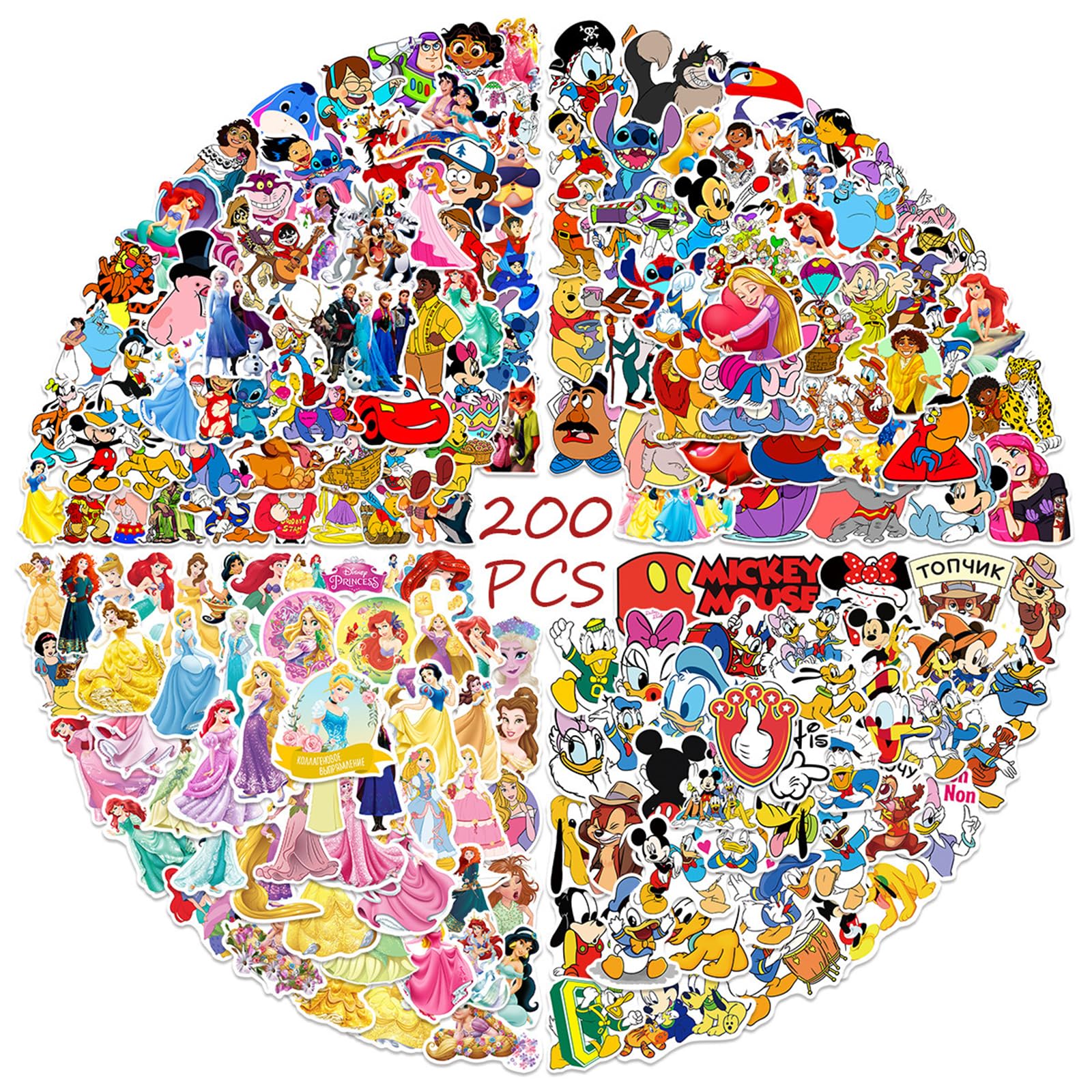 Photo 1 of Kids Stickers Pack Princess Stickers Cute Cartoon Characters Deals Movie Decal Childrens Decorative Sticker for Kids Teens Adults Waterproof Sticker for Water Bottle Laptop Luggage