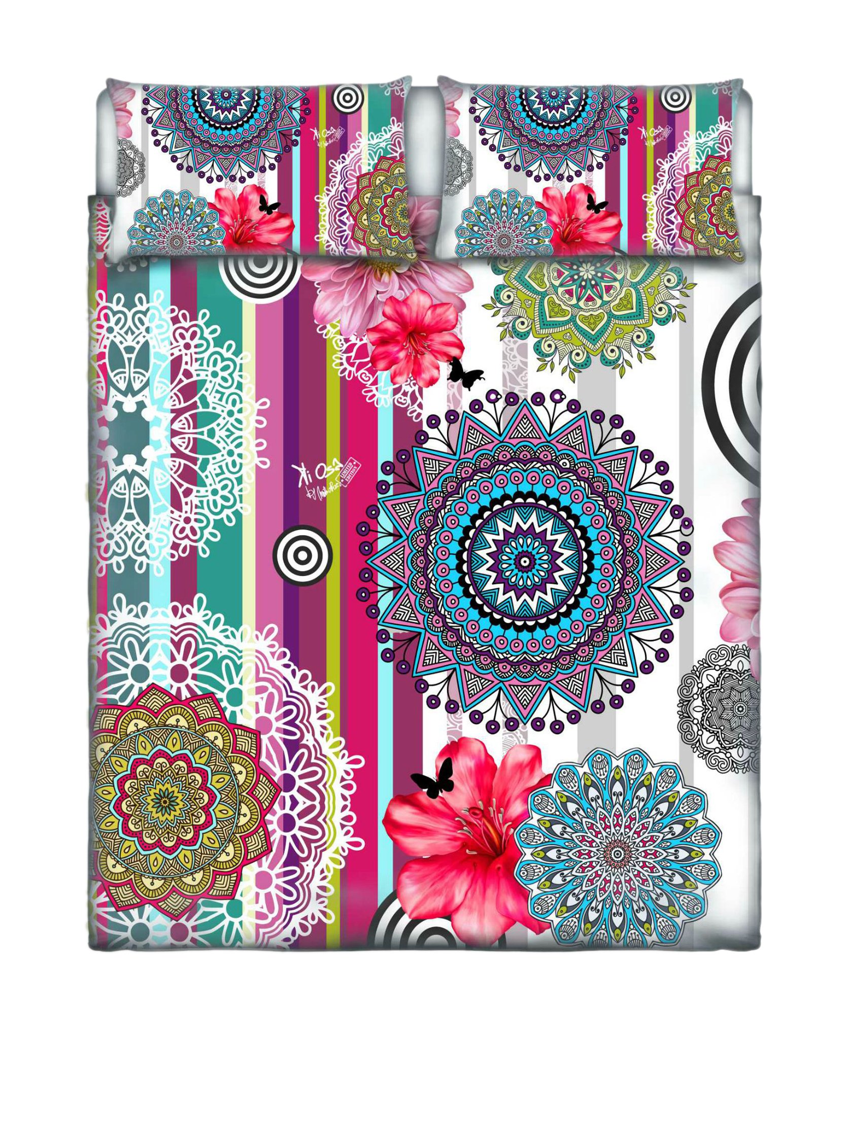 Italian Bed Linen Ki-osa by Matteo Bosio Double Duvet Cover Set 250 x 200 cm Multicoloured 250 x 200 cm Multicoloured 4