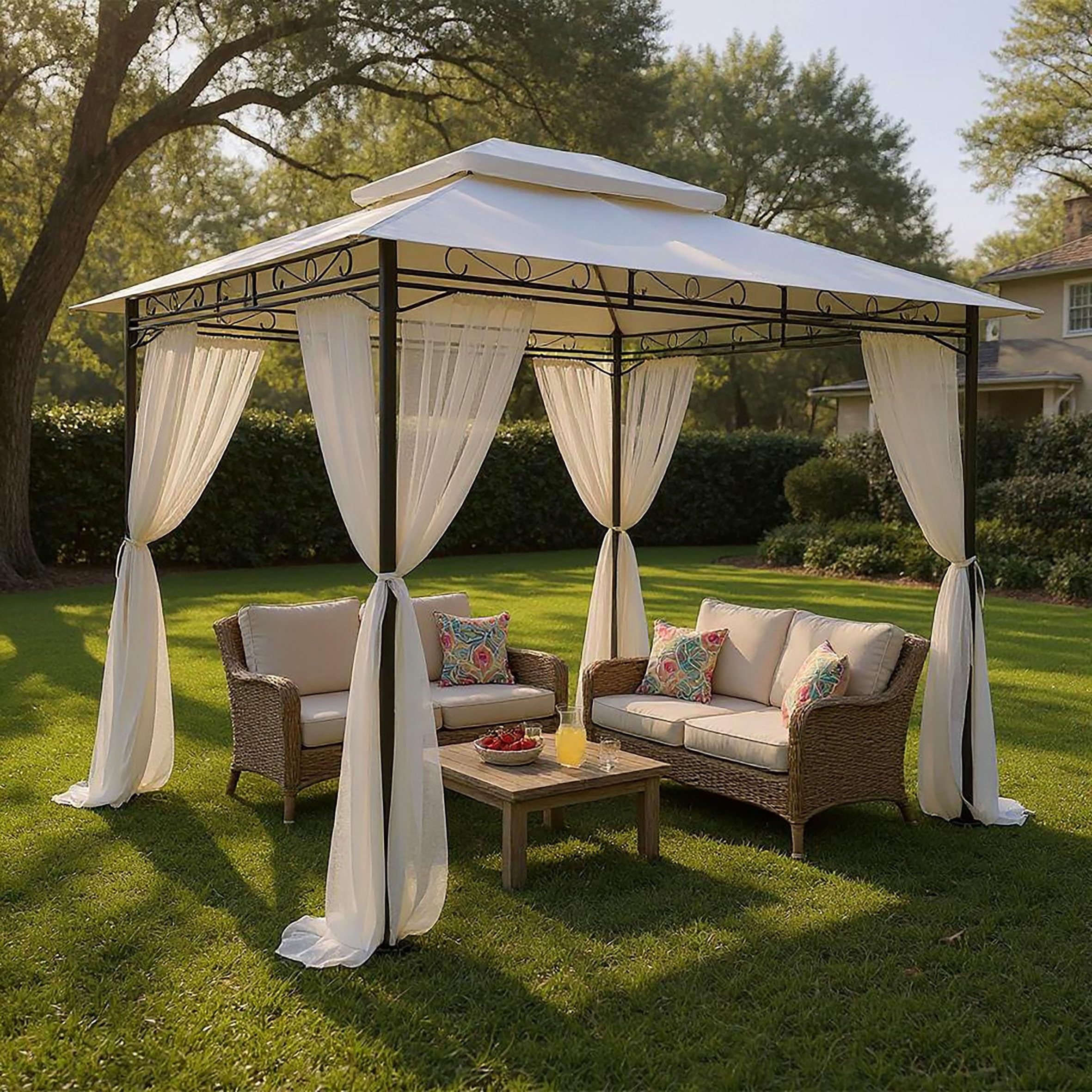 Tetto di ricambio per gazebo Cape Town, 4 x 3 m, impermeabile, in 3 colori, con rivestimento in PVC (beige)