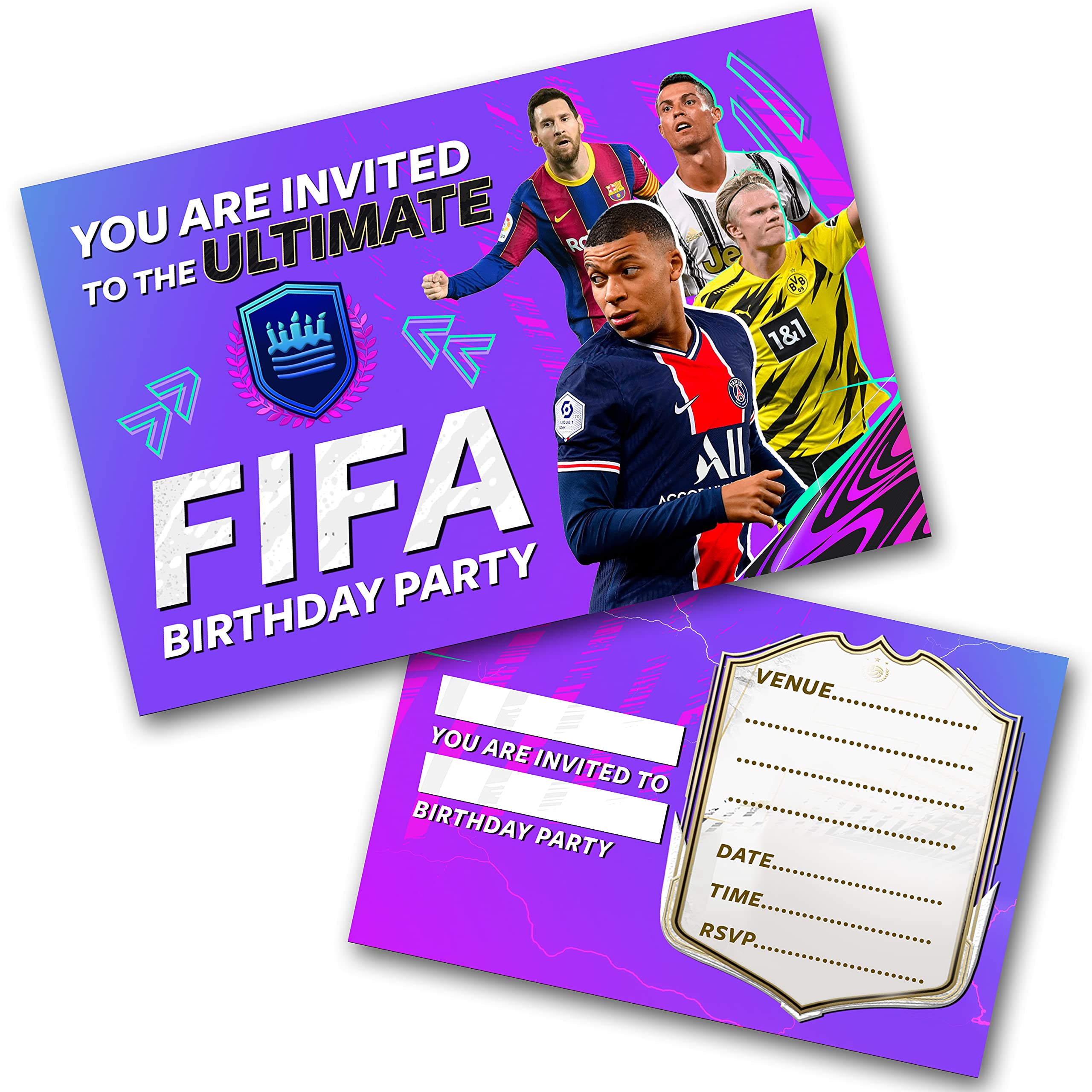 Absolutely Yours Lot de 36 invitations à la fête sur le thème du football avec enveloppes assorties 120 x 172 mm