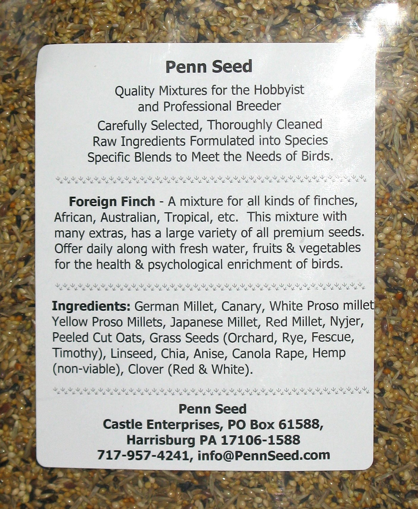 Penn Seed Foreign Deluxe Finch, 2 kg (4.4 lbs) Pour Spout Bag