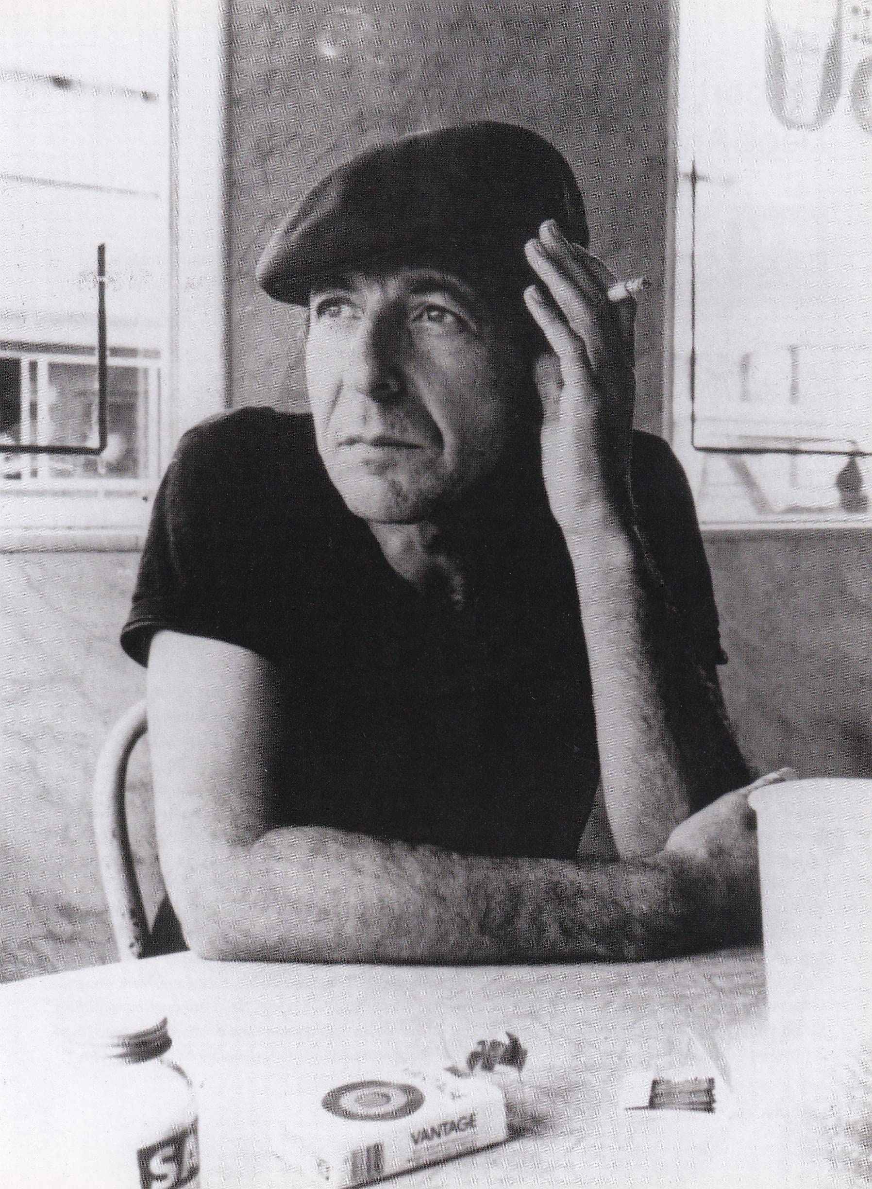 K1 Black Leonard Cohen, Early 1970S - Miniature Poster & Card Frame