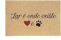 Capacho Pet Vinil Kapazi 40x60cm – Lar Onde Existe Amor | Tapete para Entrada Antiderrapante e Decorativo