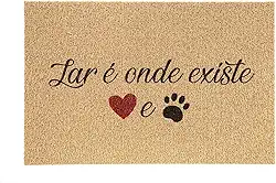 Capacho Pet Vinil Kapazi 40x60cm – Lar Onde Existe Amor | Tapete para Entrada Antiderrapante e Decorativo