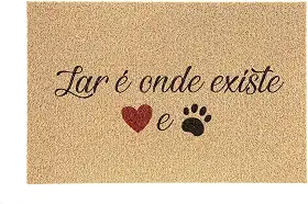 Capacho Pet Vinil Kapazi 40x60cm – Lar Onde Existe Amor | Tapete para Entrada Antiderrapante e Decorativo