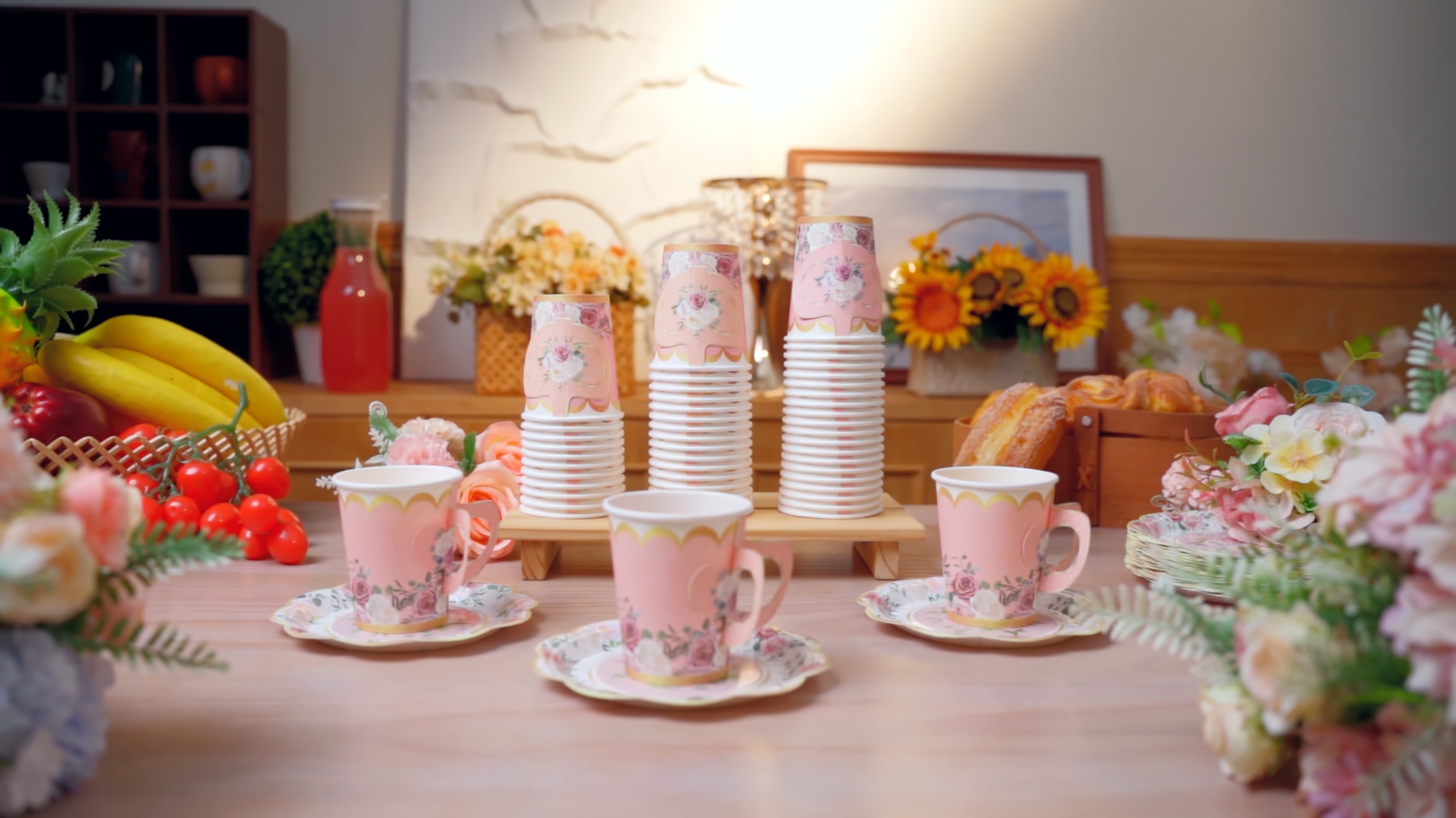 Floral Tea Party Paper Tea Cups With Handle: Party At Lewis Elegant Party Supplies, Plastic Dinnerware, Paper Plates And Napkins - View #8