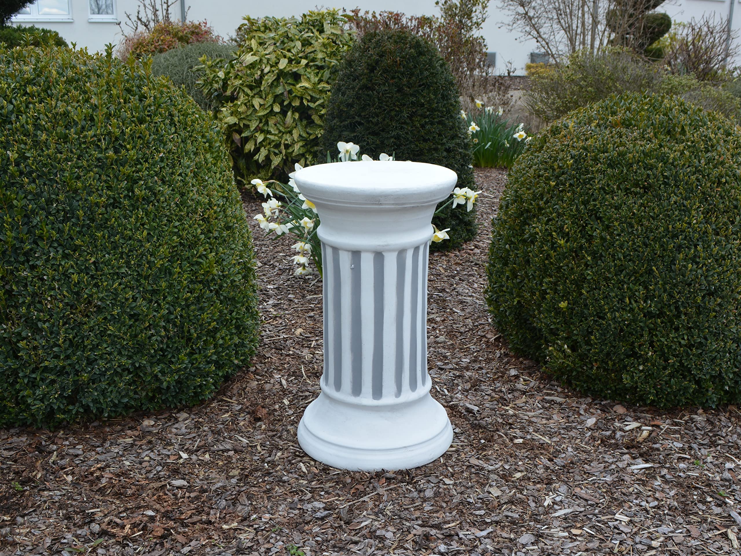 gartendekoparadies.de Elegante colonna, grande colonna massiccia, rotonda, base, diametro 30 cm, grigio, 64 kg, in pietra resistente al gelo