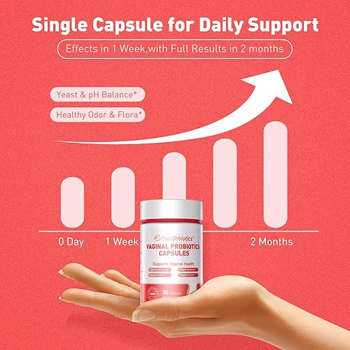 Miniatura 5 de Probióticos vaginales para mujeres, equilibrio de pH con mezcla de prebióticos y postbióticos, suplemento de salud vaginal para mujer, apoya la