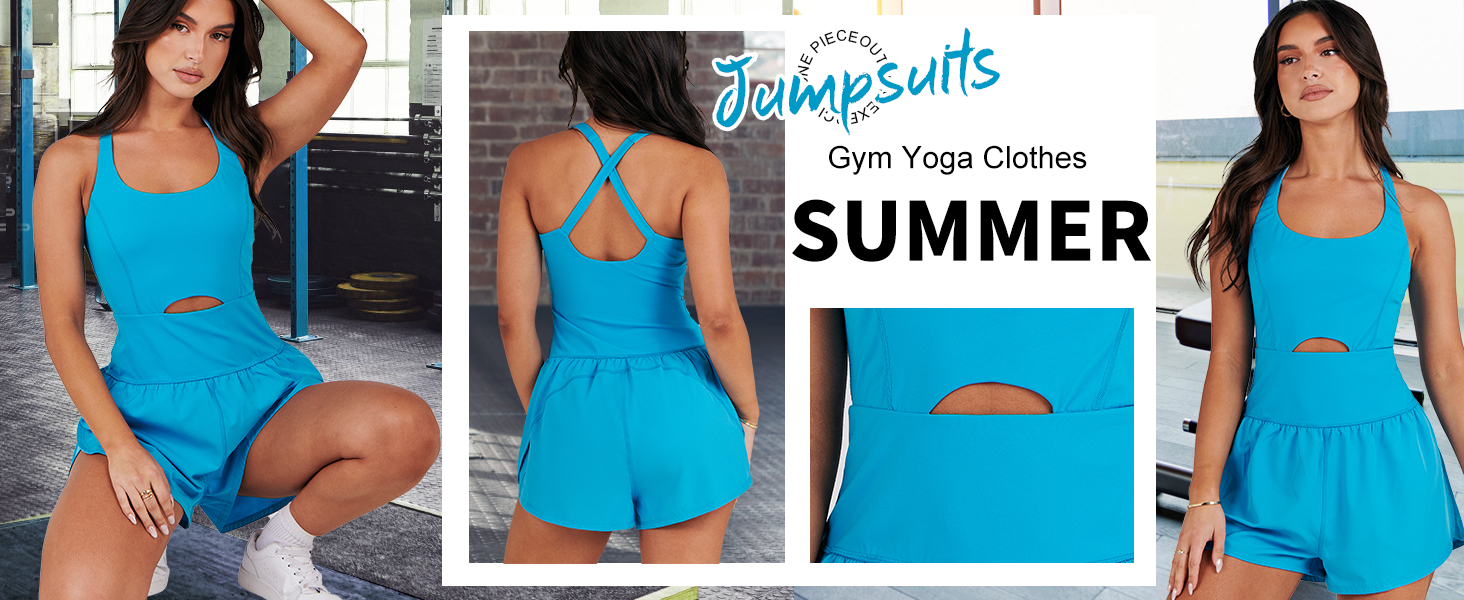 Dames effen knoop wrap sport tank romper, mouwloze workout atletische