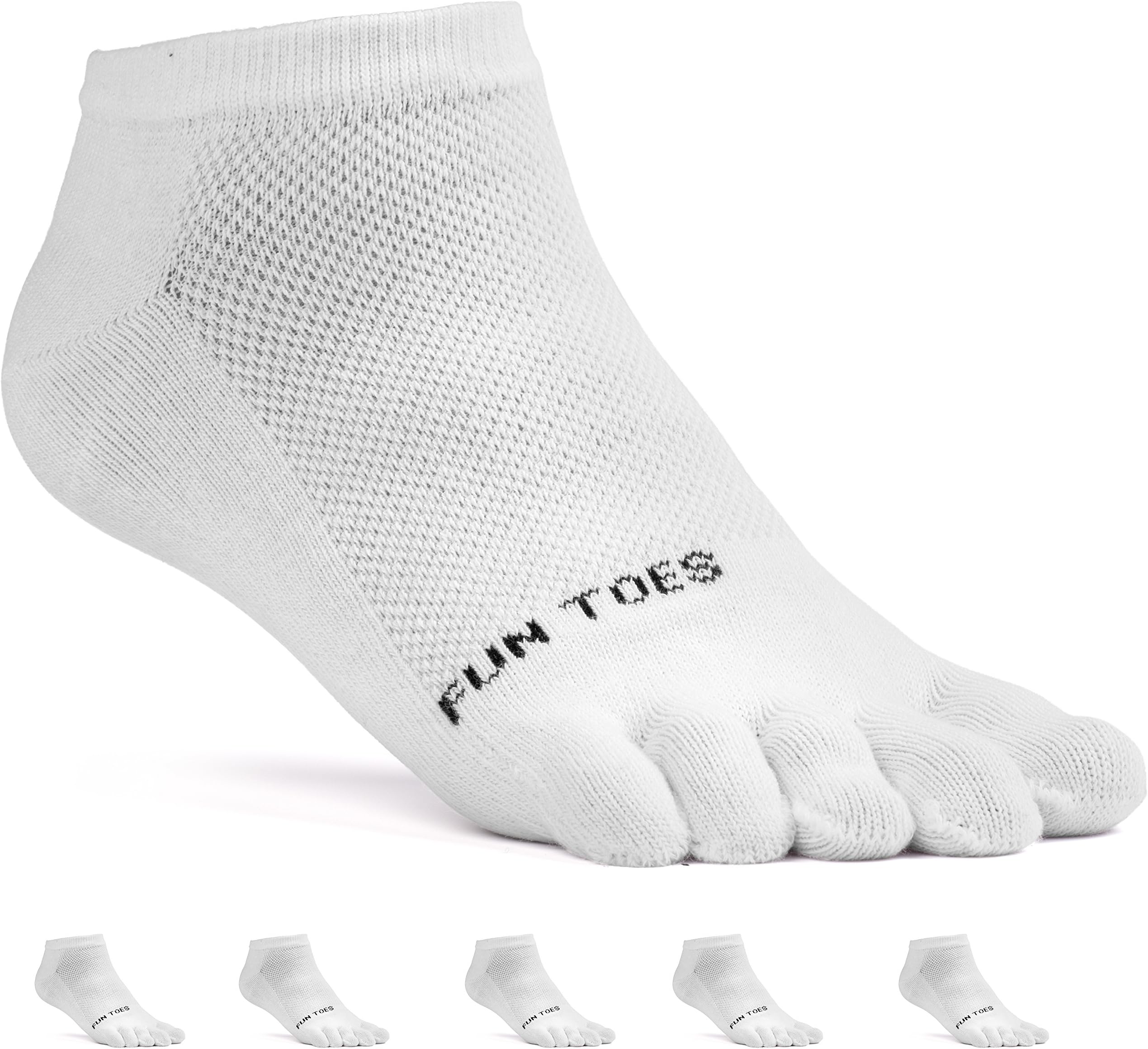 Women's Cotton Toe Socks-Barefoot Running- Breathable- 6 Pairs Pack-Size 9-11 Lightweight