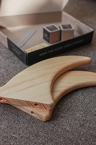 Miniatura 5 de Ank Suppy Co - Soporte de pared para tabla de surf Quillas, estante de madera para tablas de surf