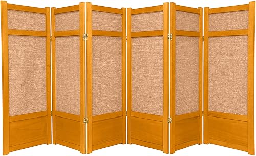 Miniatura 3 de Pantalla Shoji corta y baja de yute de 4 pies 4 paneles palisandro