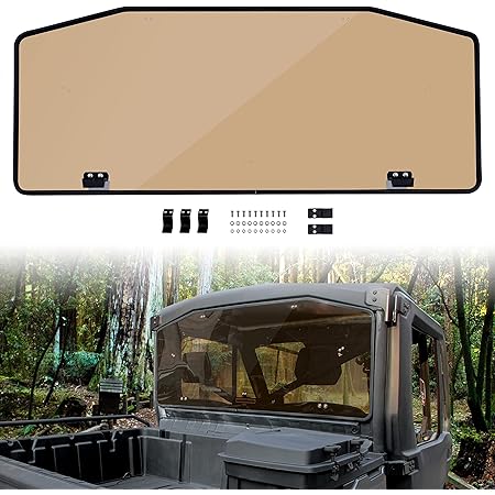 Dark Tinted Rear Windshield for Can Am Defender, SAUTVS Heavy Duty Hard