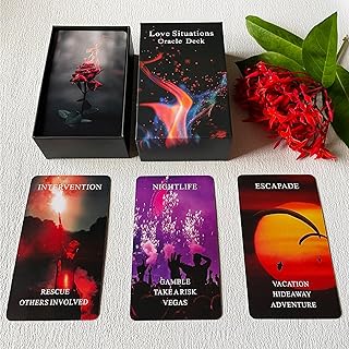 Love Oracle Cards Deck, Oracle Cards with Meanings on Them, Situations Oracle Deck for Twin Flame, Soulmate, Karmic Connection