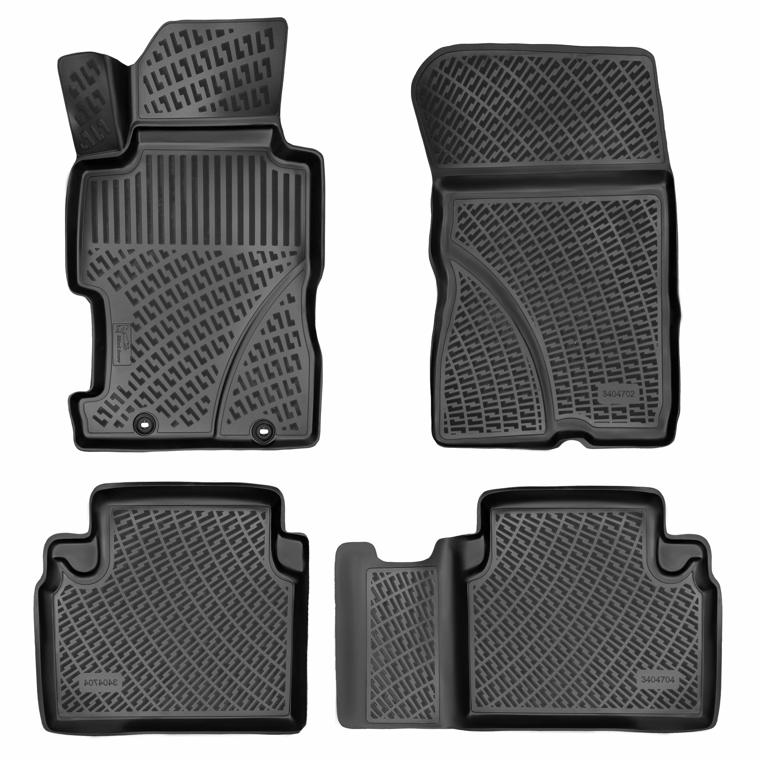 RizLiner Hyundai Ioniq 5 Unmovable Console 2022-2026 (No Movable Console) Floor Mats 3D Custom Fit Rubber Car Mats All Weather Laser Measured Floor Liners Heavy Duty Waterproof (Front & Rear) — view 9