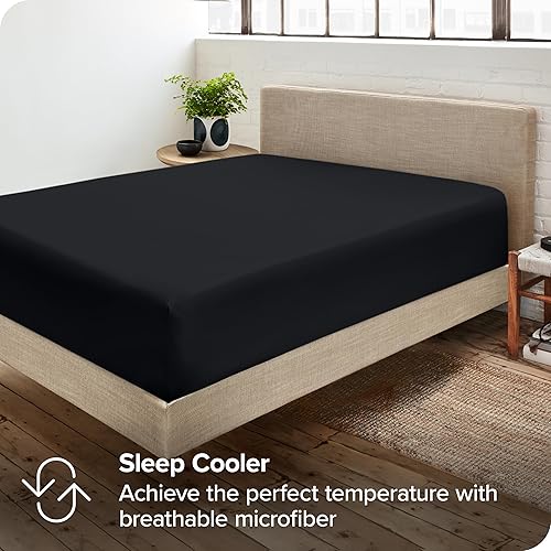 Miniatura 6 de Bare Home Paquete de 2 sábanas bajeras bajeras tamaño individual XL, microfibra 1800 ultra suave resistente a las arrugas, bolsillo profundo