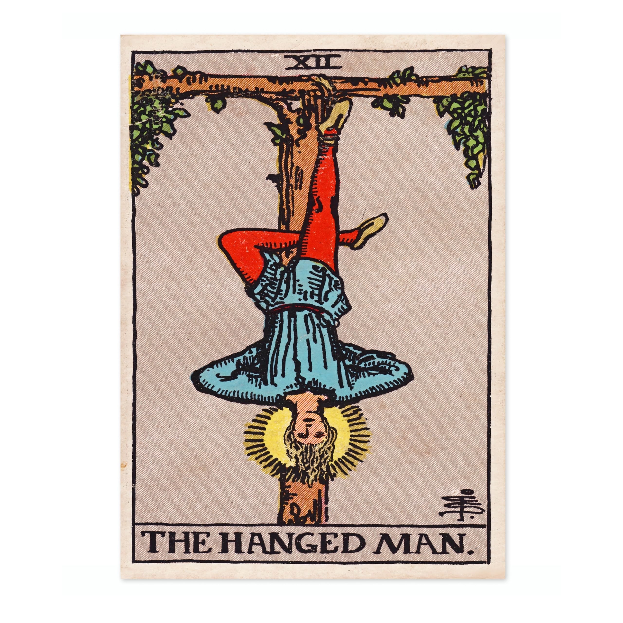 Hanged Man Vintage Tarot Art Print, Spiritual Wall Art Poster, Retro Mystical Bedroom Home Decor, 50x70cm (Print Only) - 50x70cm โ image 1