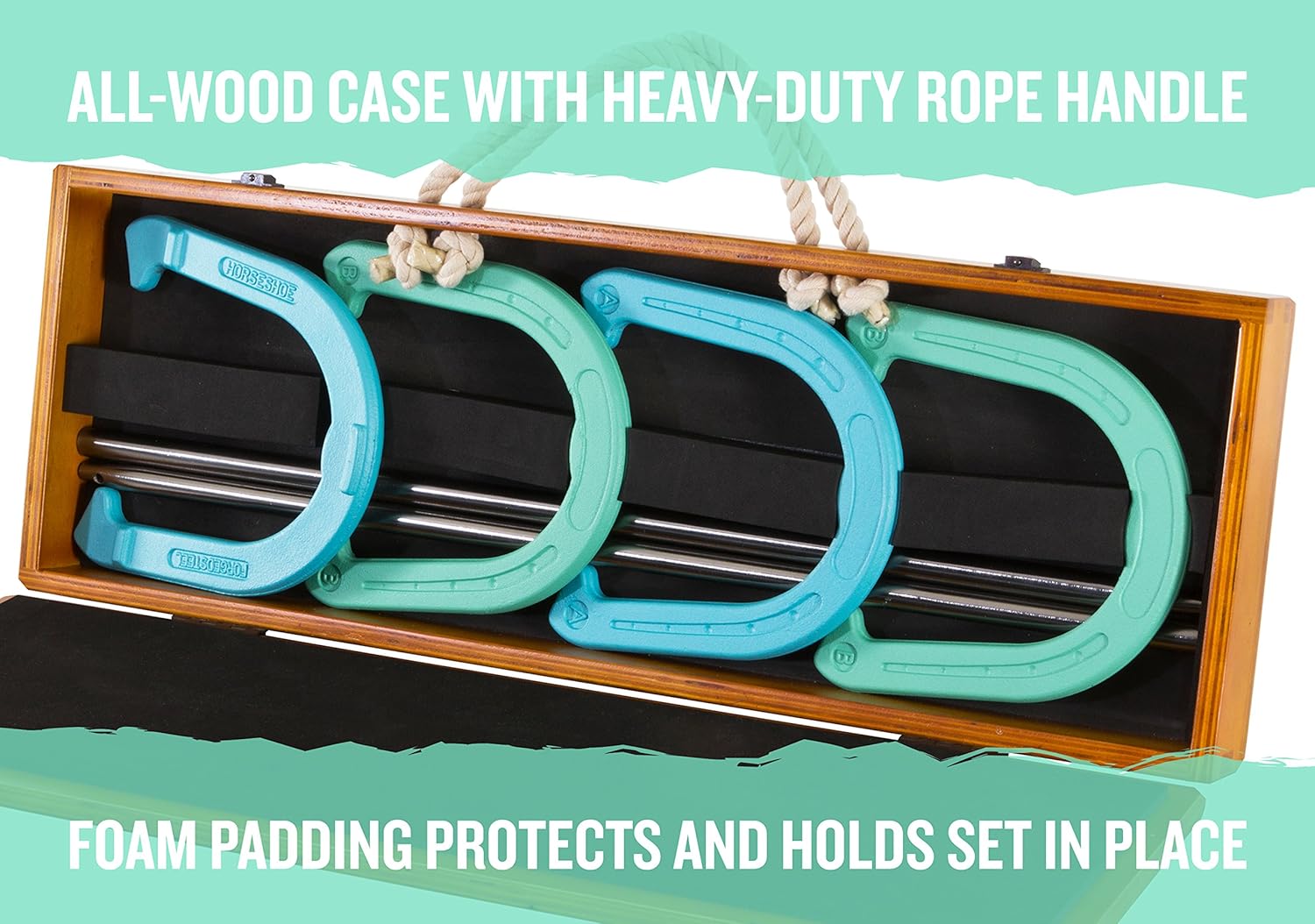 Horseshoes and Wooden Case Escalade Sports VS2000 Viva Sol Premium