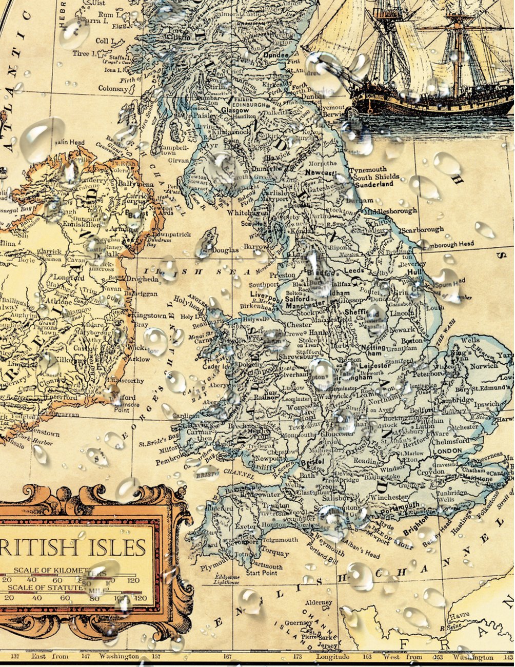 Amazon.com: DECORARTS - Vintage British Isles Map Canvas Wall Art
