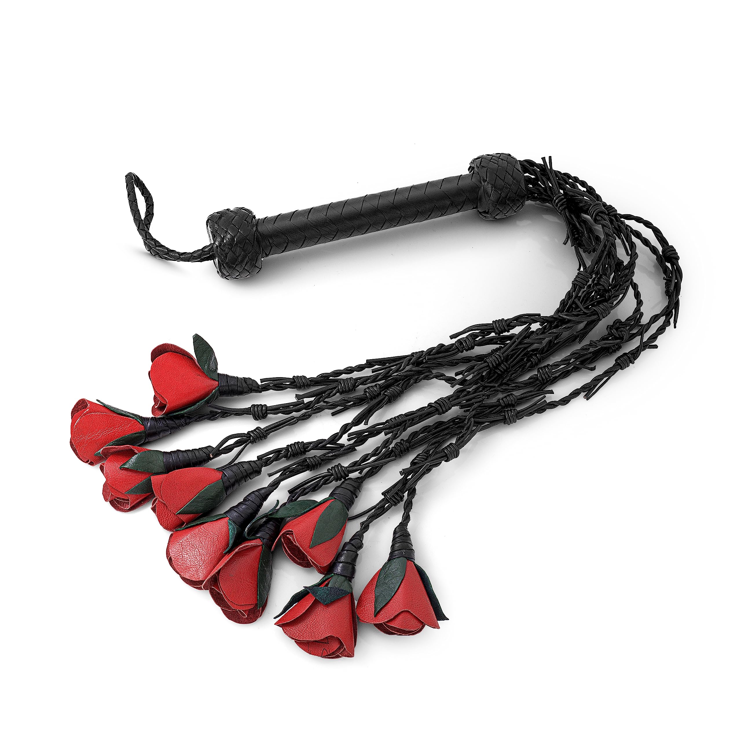 Mens Shop24 Peitsche Flogger Lederpeitsche mit 9 Rosen