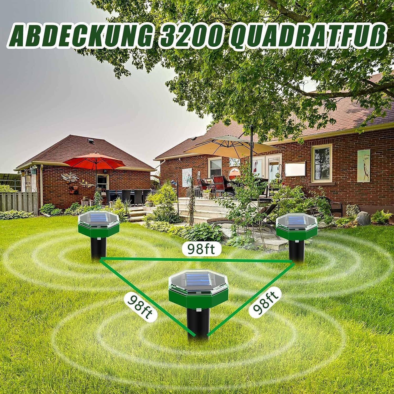 Ahuyentador de Topos Solar 8 Piezas, Anti Topos según la Norma IP65 y Aptos para su Uso en Exteriores para ahuyentar Topos