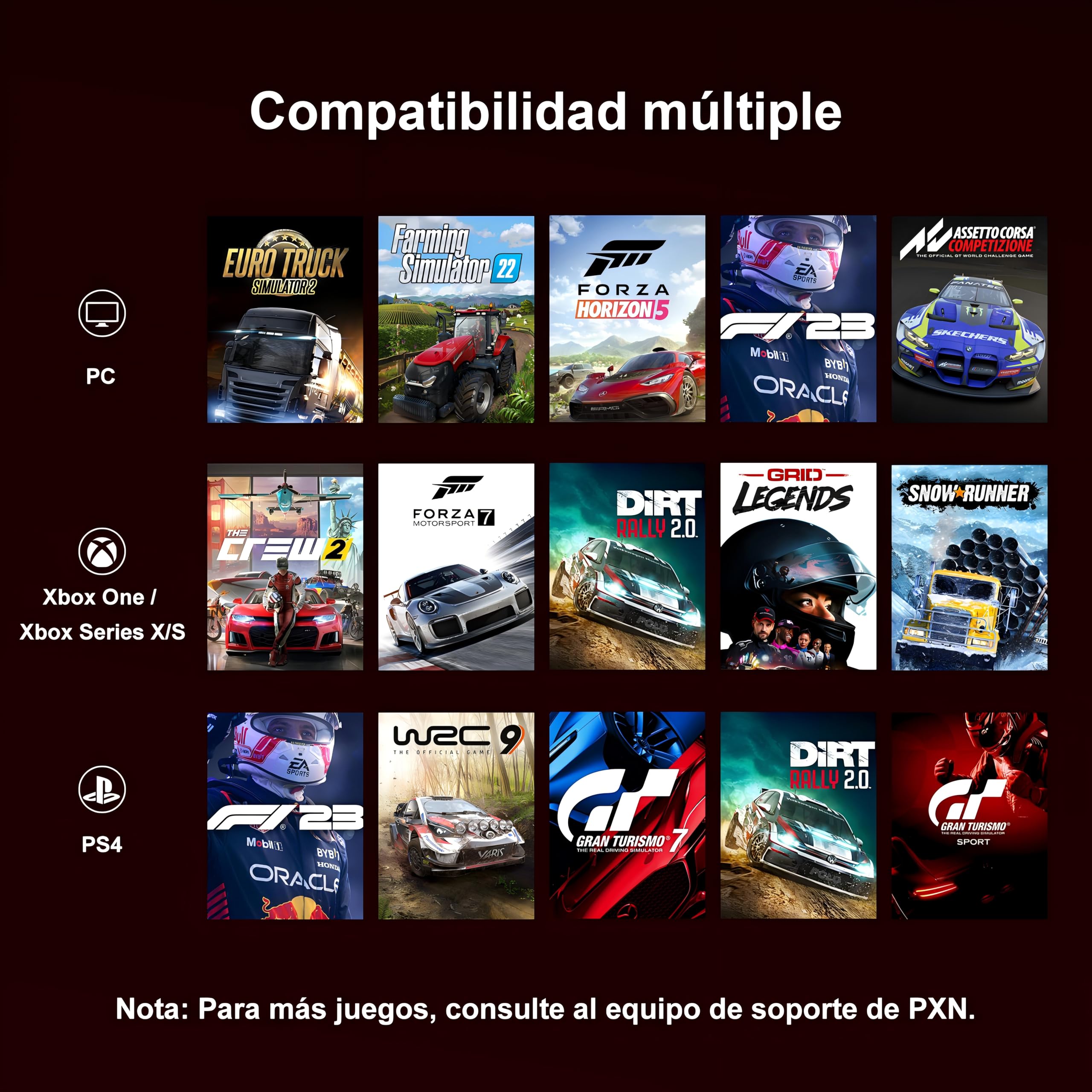 PXN V9 GEN2 Volante para PC, Volante para PS4 con Palancas de Cambio, Pedal con Efecto Hall, Palanca de Cambios 6+R, App, Volante de Carreras para Xbox Series X/S, Xbox One, PC, PS4, PS3