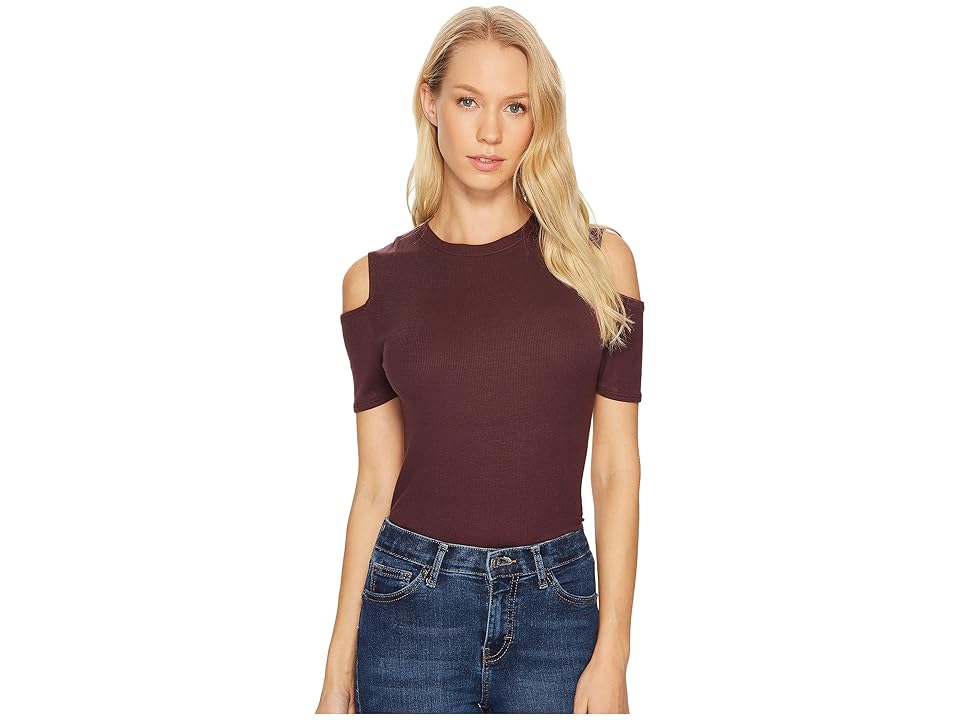 

Joe's Jeans Cut Out Sleeve Top (Merlot) Women's Blouse, Red